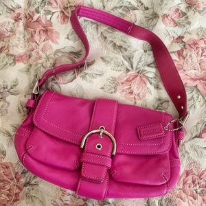 Small Pink Leather Coach Bag